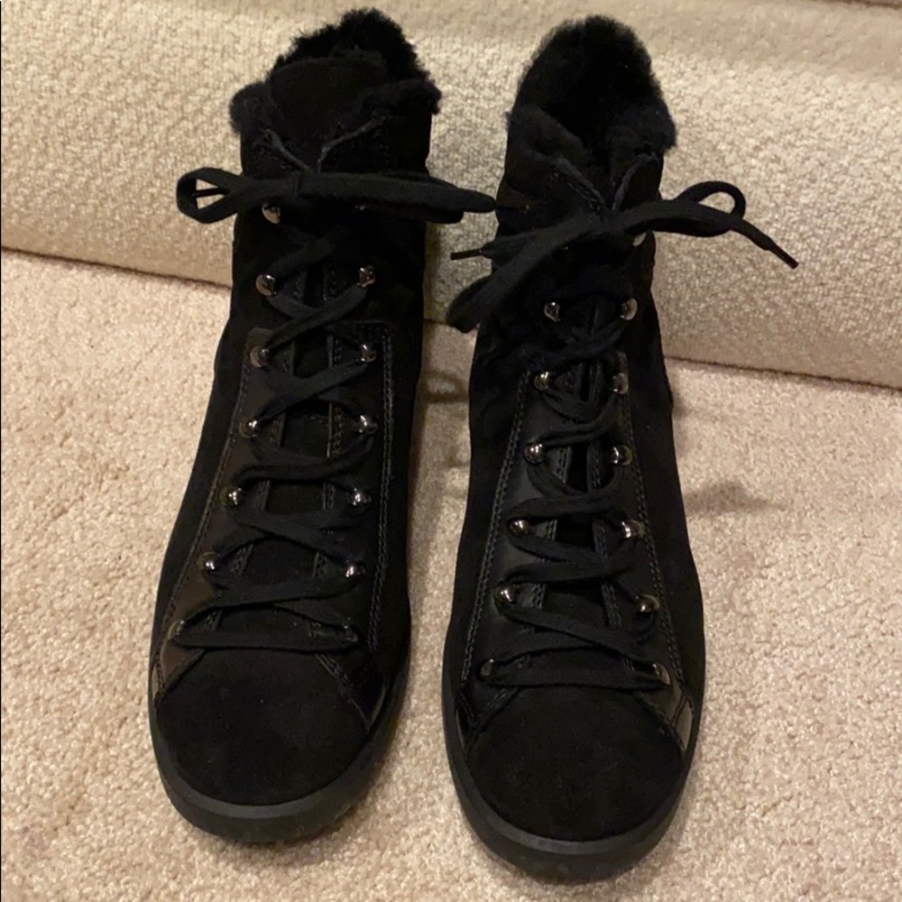 Aquatalia black suede waterproof bootie size 10